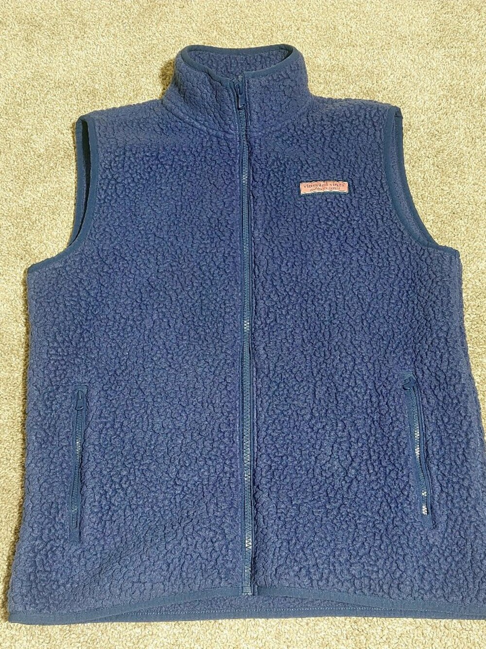 Vineyard Vines High-Pile Sherpa Fleece Full-Zip Vest Women's Size XL